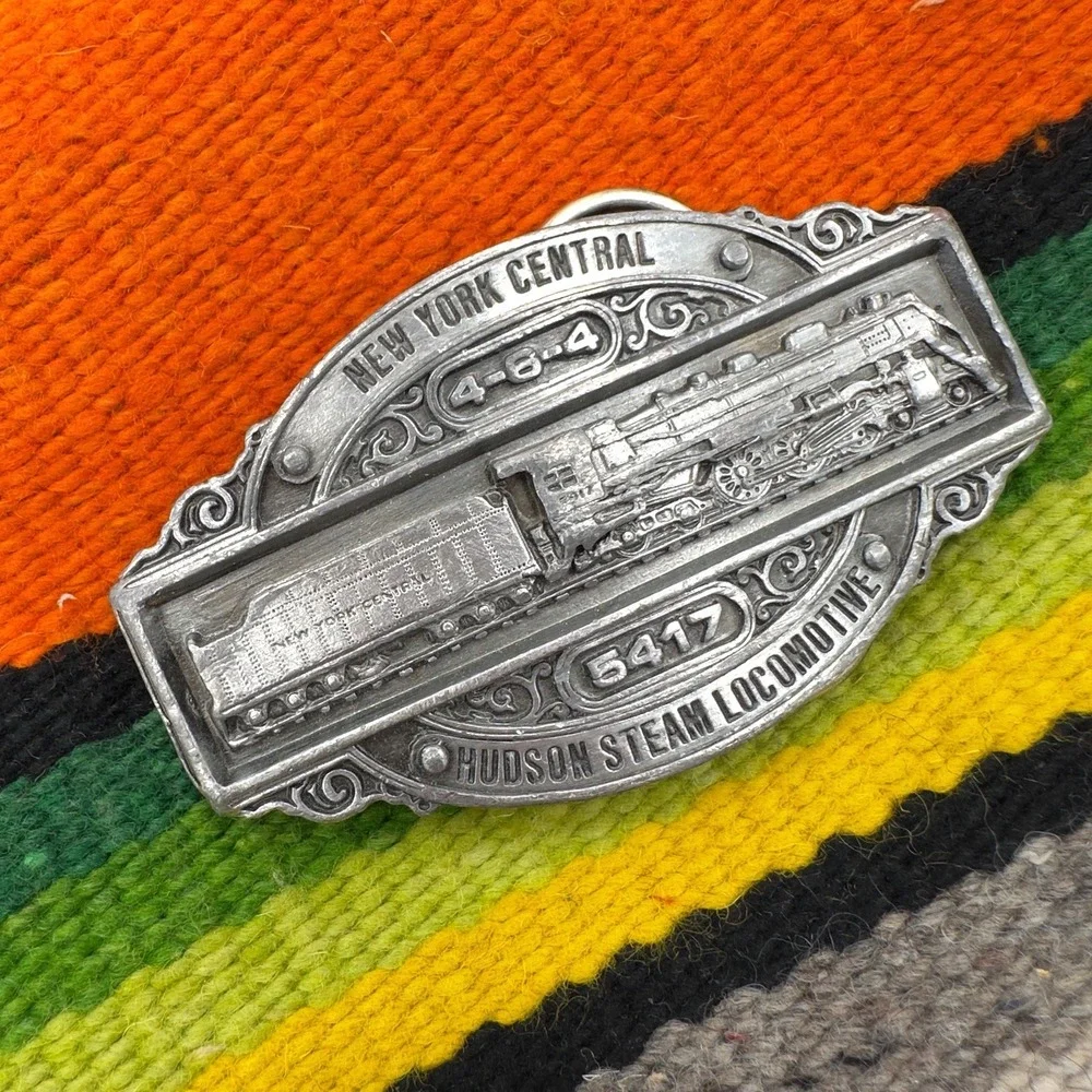 Vintage 1985 Belt Buckle Steam Locomotive 4-6-4 Hudson New York Central‎ 5417